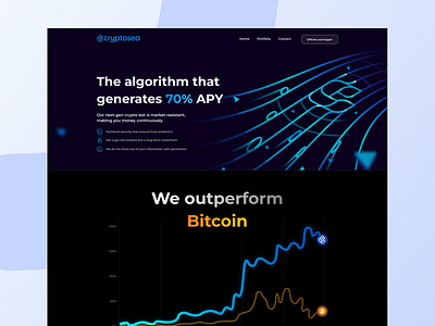 Crypto Sea - Trading Algorithm bitcoin crypto landing page trading website