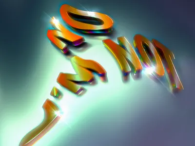 No I'm not 3d 3d illusration cinema 4d design distort illustration iridescent lettering metallic type distorted typography warp