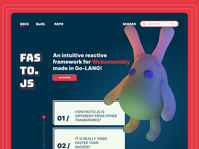 Fasto.JS - Reactive framework made in Go 3d asset website 3d mascot blender website framework front end go landing page landing page programming website