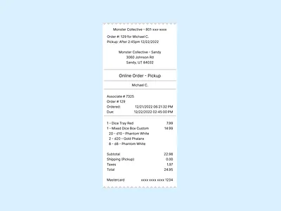 DailyUI 017 - Email Receipt dailyui dailyui 017 email printed receipt