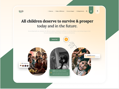 UI Design of an NGO website for underprivileged children figma ui