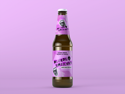 Feminine Punk Rock Beer Bottle Label alcohol badass beer beer can beer label beer logo branding branding design brewery brewery branding design feminine food and beverage food packaging packaging design pop art punk rock women owned