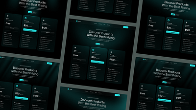 Dark Pricing Page Design clean design dark dark design dark mode dark theme dark ui design gradient plans pricing pricing page transaction ui ui design uiux user interface web web design website