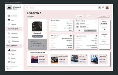 Customer Details branding customer details graphic design lead details ui ux