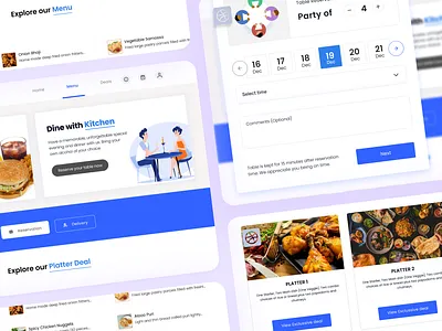 Restaurant Website ( Part 2 ) - Menu & reservaion design food food item kitchen menu restaurant restaurant website design ui ui design uiux ux design web design