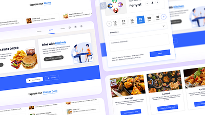 Restaurant Website ( Part 2 ) - Menu & reservaion design food food item kitchen menu restaurant restaurant website design ui ui design uiux ux design web design