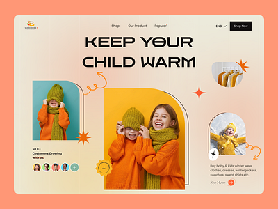 Baby Cloths Shop Web UI Design Exploration baby shop website cloths website design designer ecommerce ecommerce designer ecommerce website landing page online shop popular shot product design product designer products shop website tazrin trendy uiux website design website designer winter collection website