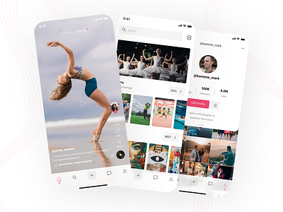 CTok App UI Kit app chat clean design minimal reels social media tiktok ui ux videos