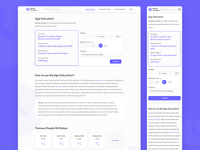 My Age Calculator - redesign age calculator graphic design mobile ui mobile ux mobile website modile webdesign redesign ui ui design ux ux design web web design website