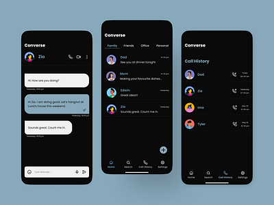 Converse - Messaging App app app design ui uidesign uiux userexperiencedesign ux design