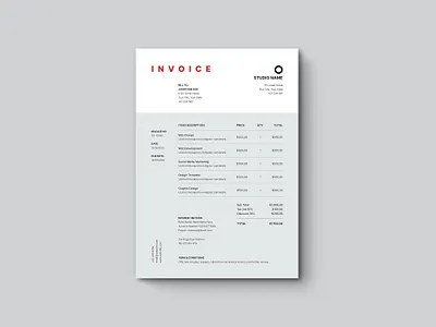 Minimalist Invoice Template accounting bill illustrator indesign invoice invoice template invoices layout design receipt template
