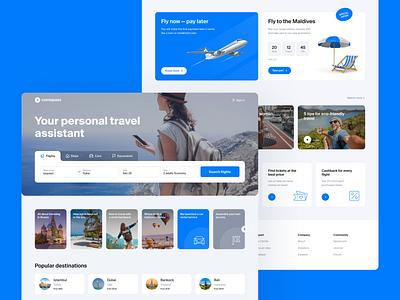 Travel Site cars flight stays travel web design
