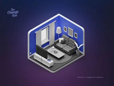 Living Room - Isometric 3D Icon 3d blender diorama icon illustration isometric presentation render room webdesign