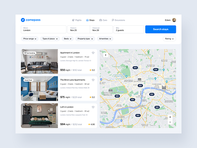 Apartment rental website real estate rental travel web design