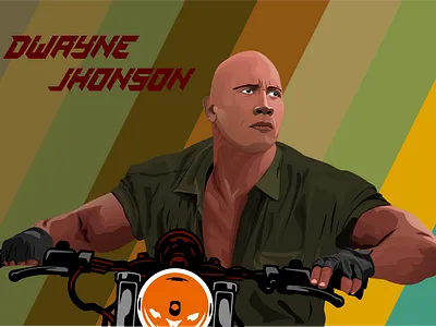 DWAYNE JHONSON vector portrait graphic design illustration vector