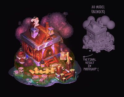 House concept art design game art illustration