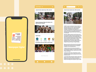 Application Newspaper Digital design illustration newspaper prototype ui design ux design