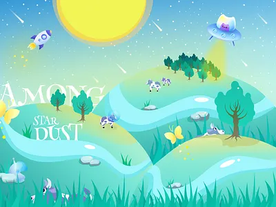 AMONG STAR DUST | MOBILE GAME 🚀🧑‍🚀 app app design character design design game game design game world gradient graphic design illustration illustrator ios preview shooting stars sketch space typography ui uidesign vector