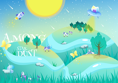 AMONG STAR DUST | MOBILE GAME 🚀🧑‍🚀 app app design character design design game game design game world gradient graphic design illustration illustrator ios preview shooting stars sketch space typography ui uidesign vector