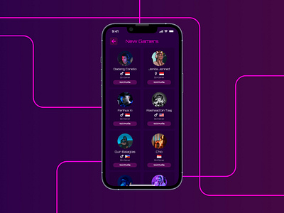 Gamer Networking App app app design art card color dailyui design digital figma game inspiration interface iphone product product design ui uiux ux ux design visual design