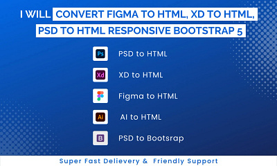 PIXEL PERFECT HTML CONVERSION bootstrap convert figma convert psd css figma design figma to html frontend design html html conversion html landing page html website javascript psd to bootstrap psd to html psd website responsive web responsive website web design website design xd to html