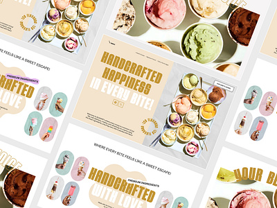 Ice Cream Website Design branding creative design ecom ecommerce food graphic design hero ice cream icecream website landing landing page market product product design shopify social visual website design