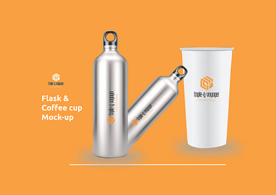 Flask & Coffee mockup branding design graphic design logo