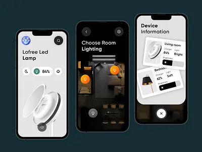 Room Lamp Mobile App app branding design figma house illustration lamp logo mobile room smart ui ux