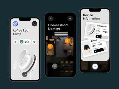 Room Lamp Mobile App app branding design figma house illustration lamp logo mobile room smart ui ux