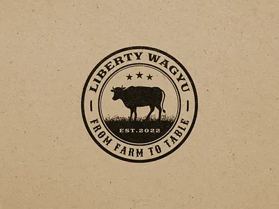 Liberty Wagyu - Top Shelf Meat - Logo Design beef brand branding design food industry label design labels logo meat tomastorbin wagyu