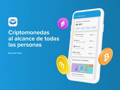 Criptomonedas al alcance de todas las personas behance case cripto design mercado pago mobile ui ux
