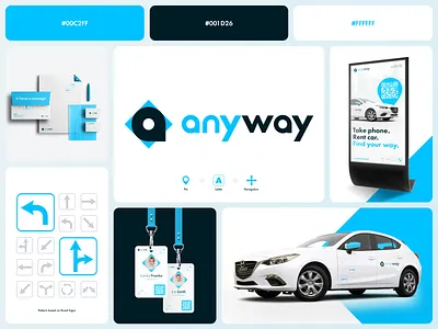 Anyway | Car rental service branding branding car graphic design logo rental service vector