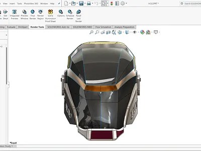 Helmet design for 3D character 3d 3d design 3d maker 3d model 3d object 3d printing animation design model printing rendering solidwork
