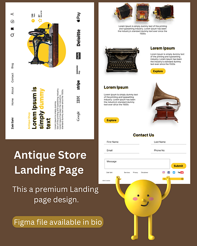Antique Store Landing Page Design in Figma✌️ design figma figma design illustration ui ux web design web designing web development website design