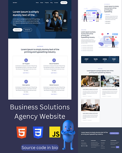 Business-Solutions-Agency-Website With Source Code ✌️ design figma figma design ui ux web design web development website designing