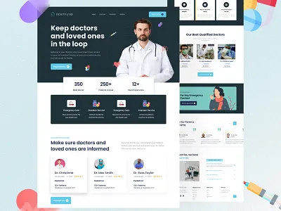 Medical Website Landing Page clean consultant design doctors healt hero section hostpital landing page medic medical medical care medical website landing page ui uiux ux webdesign website