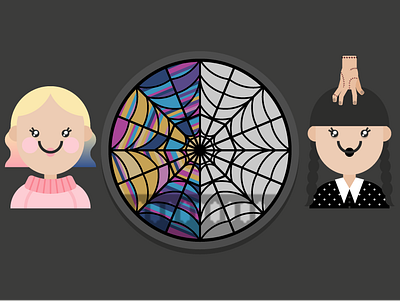 Wednesday Fanarts cute design family addams fan art flat illustration netflix vector wednesday