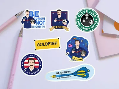 Ted Lasso fan art design fan art graphic design illustration logo show stickers ted lasso tv