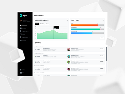 Booking System App admin interface analytics app dashboard graphs interface light theme management redvike sidebar stats ui ux design