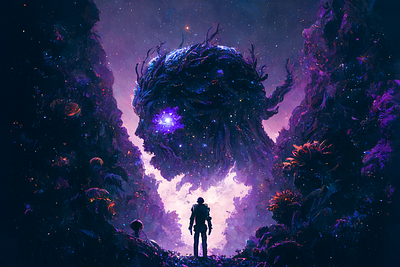 Purple 4 ai art color concept cosmic design digital gradient illustration light midjourney minimal painting photoshop simple space villain