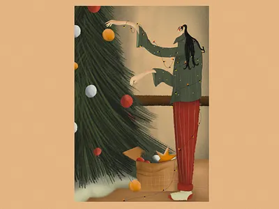 Making a magic adobe illustrator art branding christmas christmas tree design digital dribbble flatlay gifts girl graphic design holliday illustration logo postal card poster tree ui vector