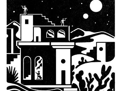 Star Gazing - Screen Print classy design digital editorial illustration poster screenprint