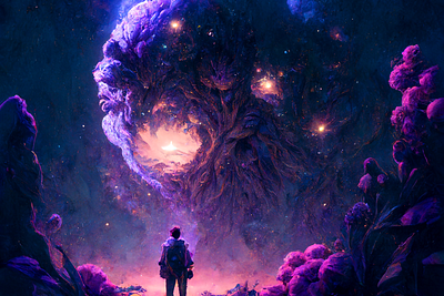 Purple 1 ai art color concept cosmic design digital gradient illustration light midjourney minimal painting photoshop simple space villain