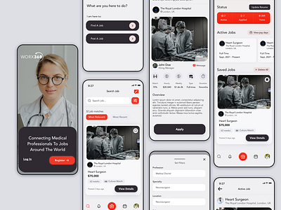 Medical Job Marketplace - Mobile App app design ui ux web design