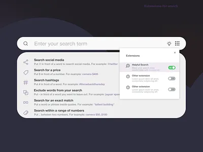 Browser extension for search browser extension design extension search ui ux