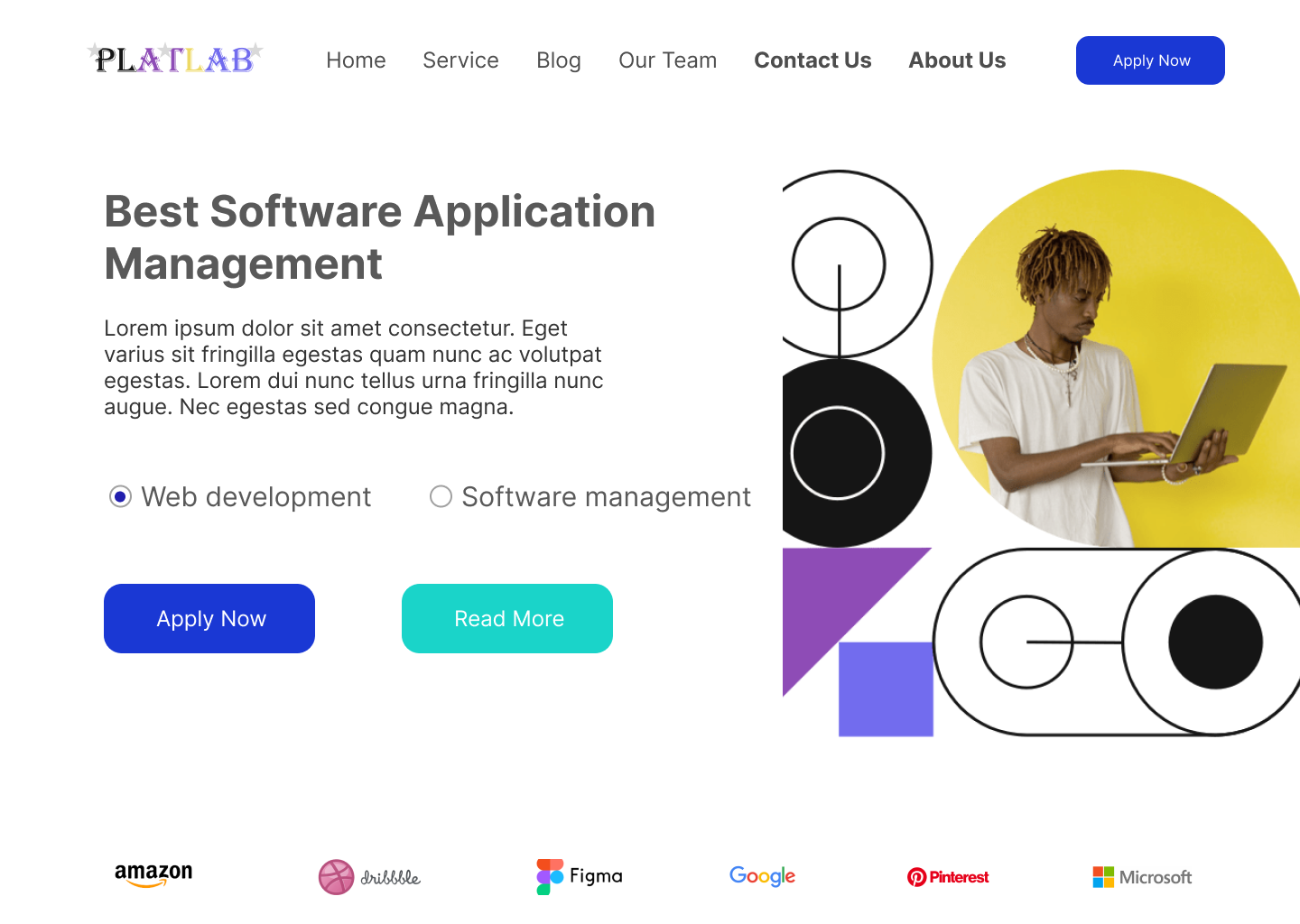 Example of web UI design