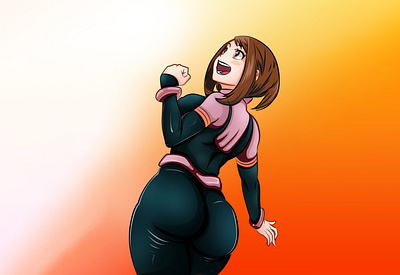 Uraraka Fan art (My hero Academia) anime anime art cartoon art character design digital art graphic design illustration manga mr.sweet my hero academia nsfw nsfw art ochako uraraka uraraka