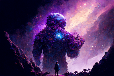 Purple 5 ai art color concept cosmic design digital gradient illustration light midjourney minimal monster painting photoshop simple space villain