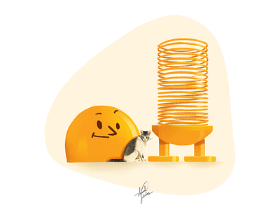 Con lò xo - New character cat children illustration digital illsutration emoji emotion fun ideation illustration tabby cat thanh soledas yellow