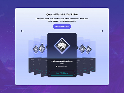 Game Development Learning Quests branding cards carousel components design design system figma game game development online learning product design quests ui ux variants web design